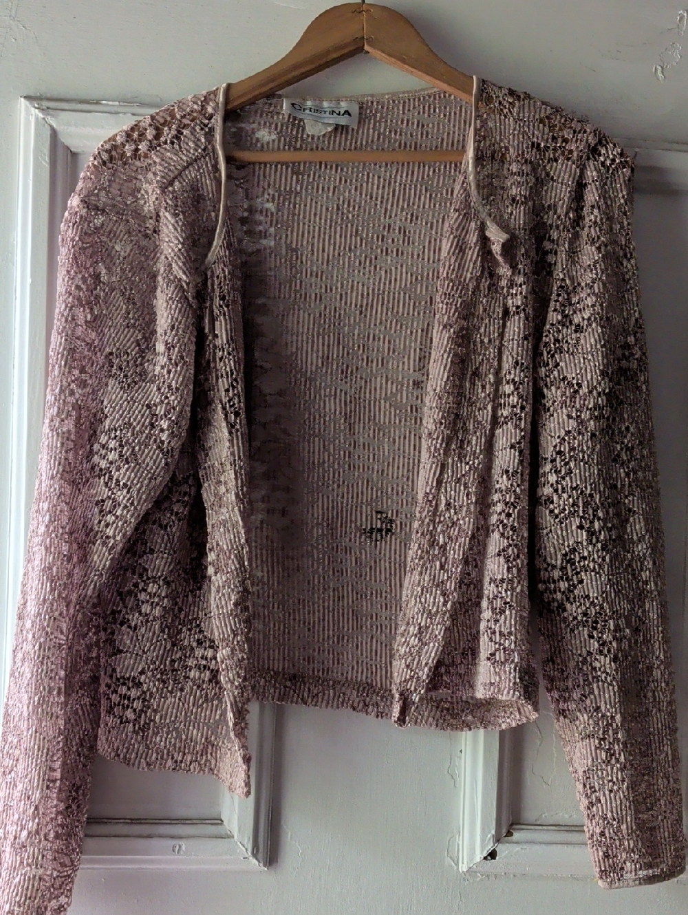 Christina Open-Front Knit Cardigan in Dusty Rose‎